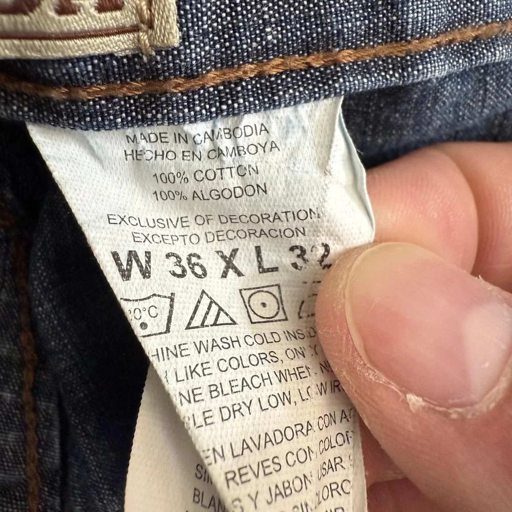 Rag Top USA Mens‎ Jeans Blue Denim 36x32 (36x30) Straight Leg Cotton